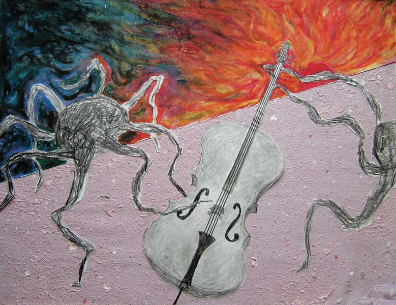 Cello with Spiders